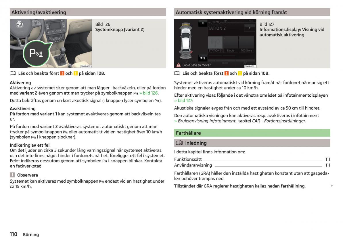 Skoda Rapid instruktionsbok / page 112