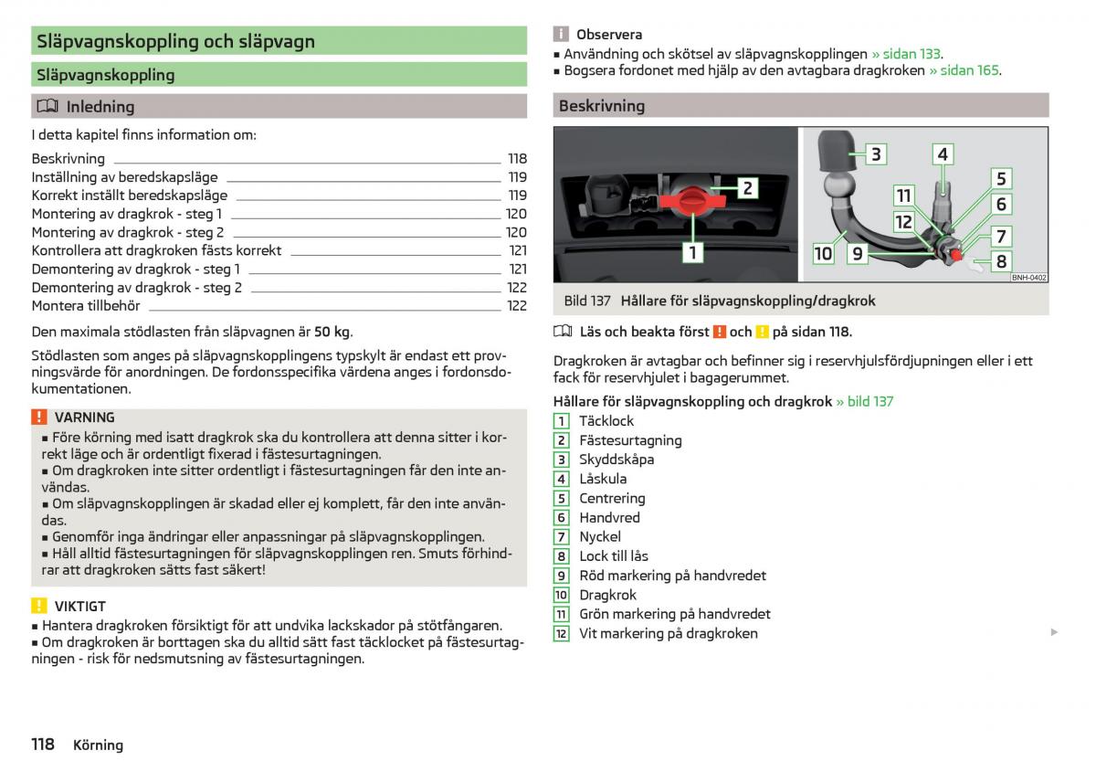 Skoda Rapid instruktionsbok / page 120