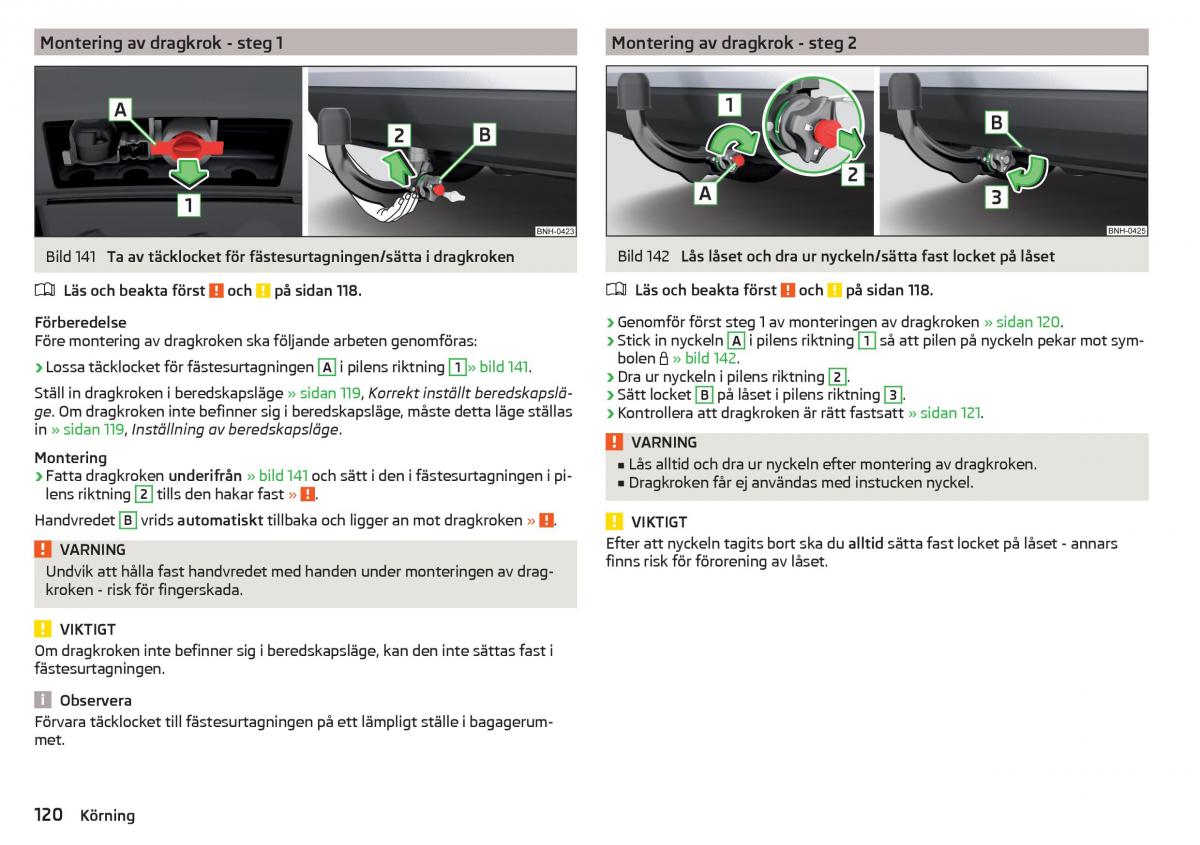 Skoda Rapid instruktionsbok / page 122