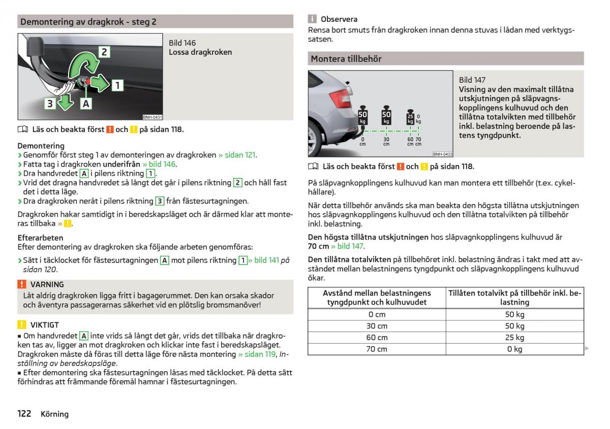 Skoda Rapid instruktionsbok / page 124