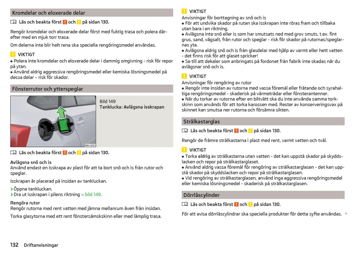 Skoda Rapid instruktionsbok / page 134