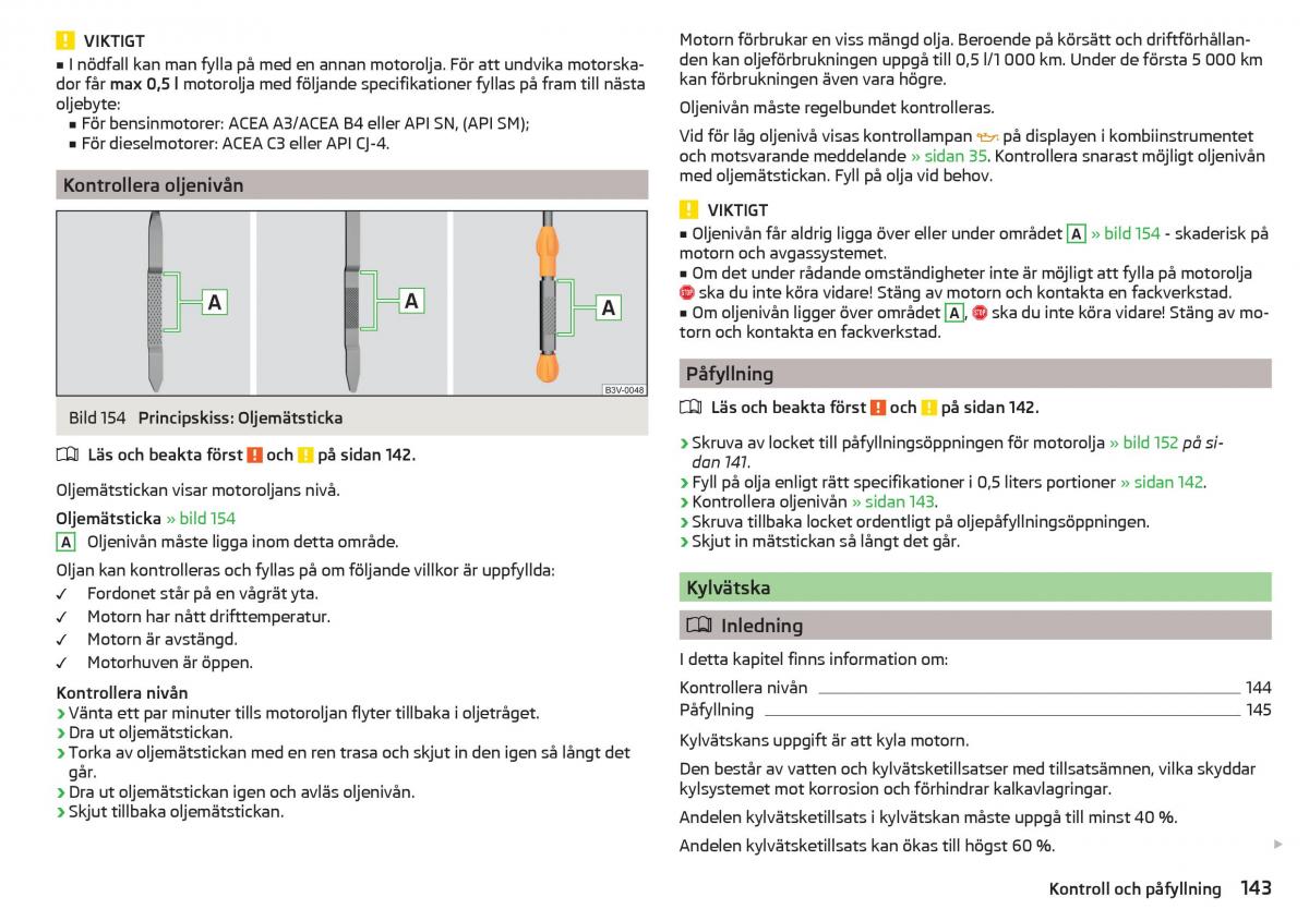 Skoda Rapid instruktionsbok / page 145