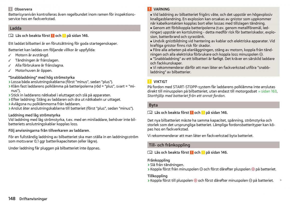 Skoda Rapid instruktionsbok / page 150