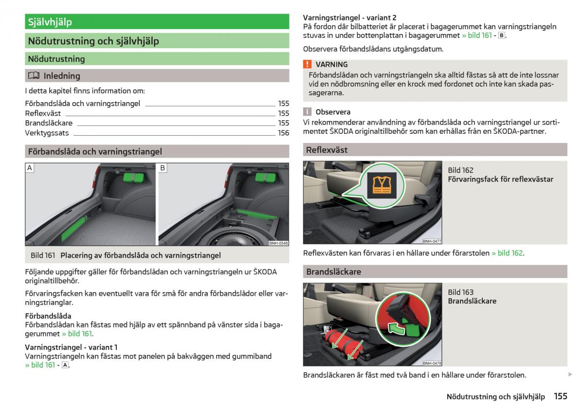 Skoda Rapid instruktionsbok / page 157