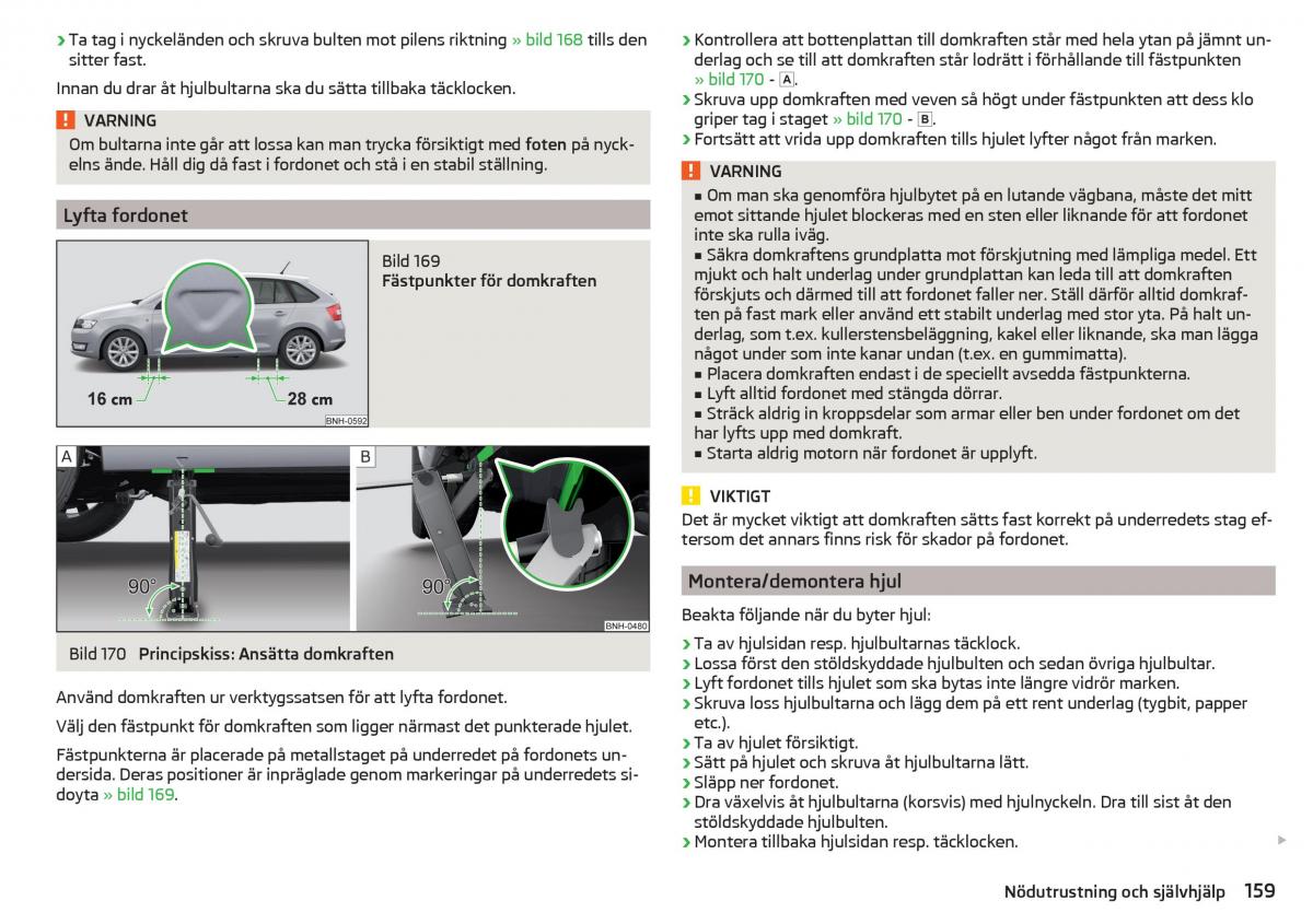 Skoda Rapid instruktionsbok / page 161