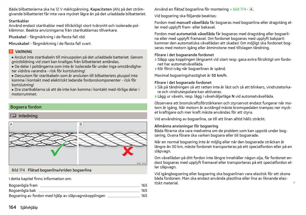 Skoda Rapid instruktionsbok / page 166