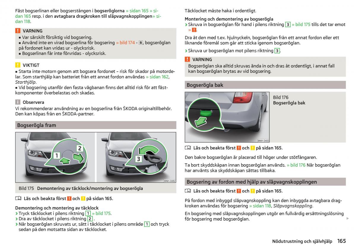 Skoda Rapid instruktionsbok / page 167