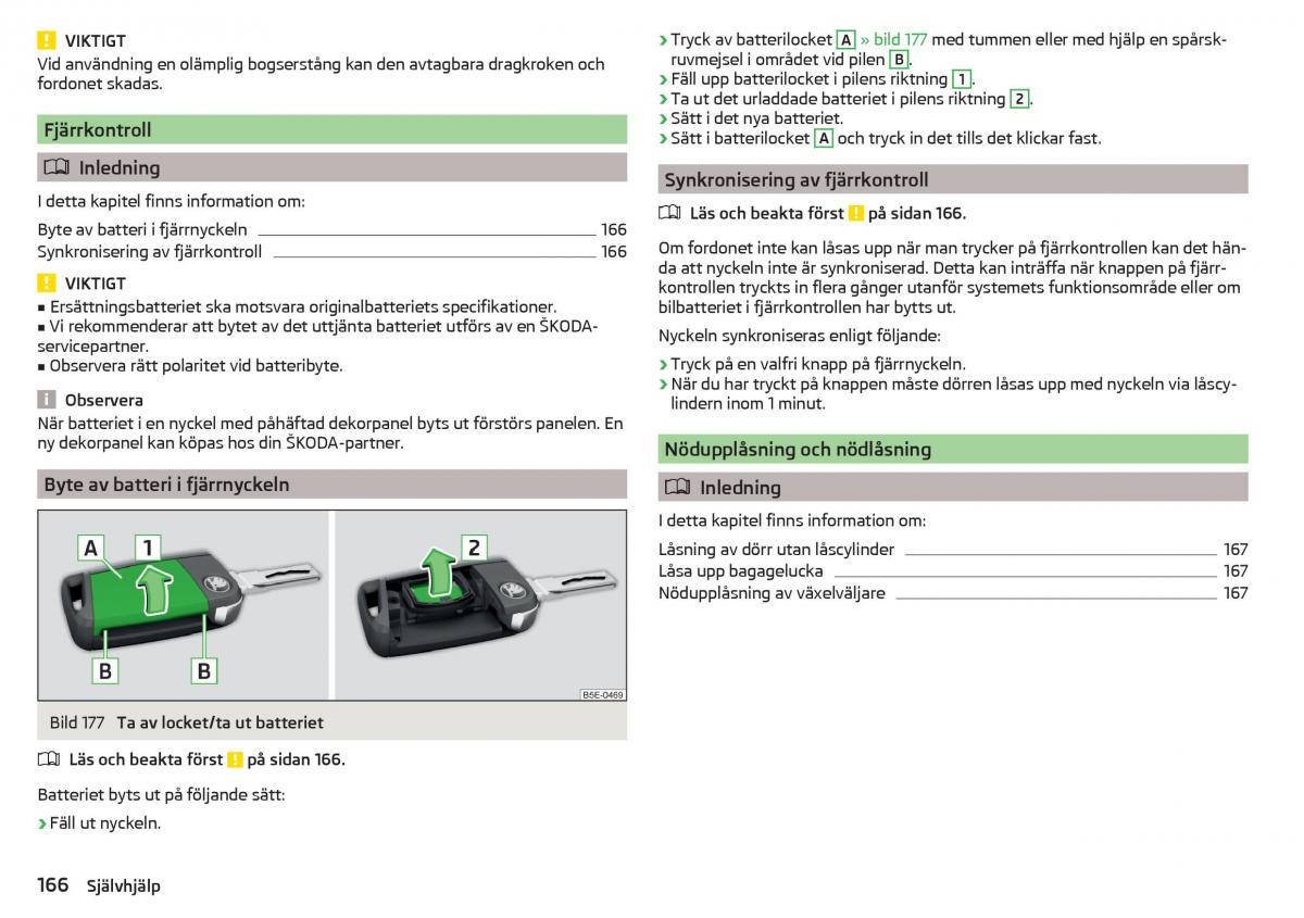 Skoda Rapid instruktionsbok / page 168