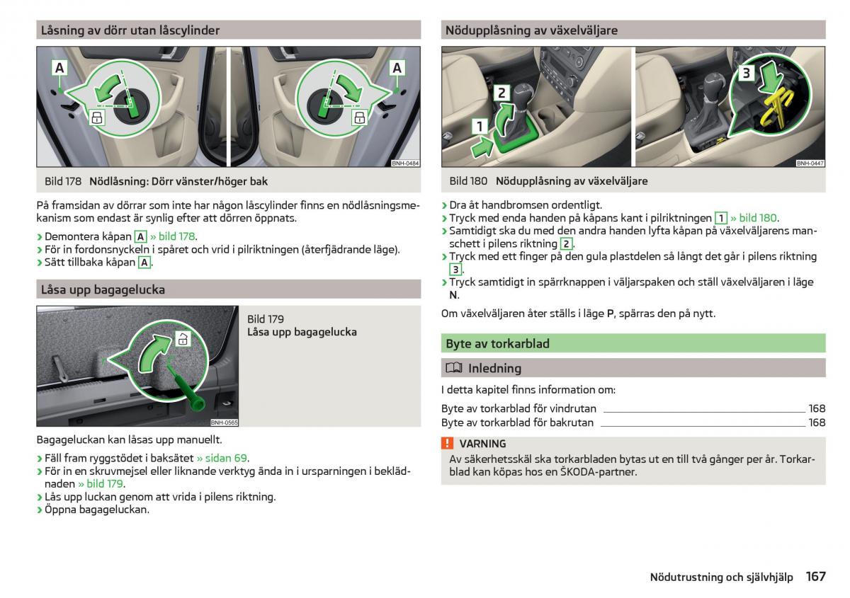 Skoda Rapid instruktionsbok / page 169