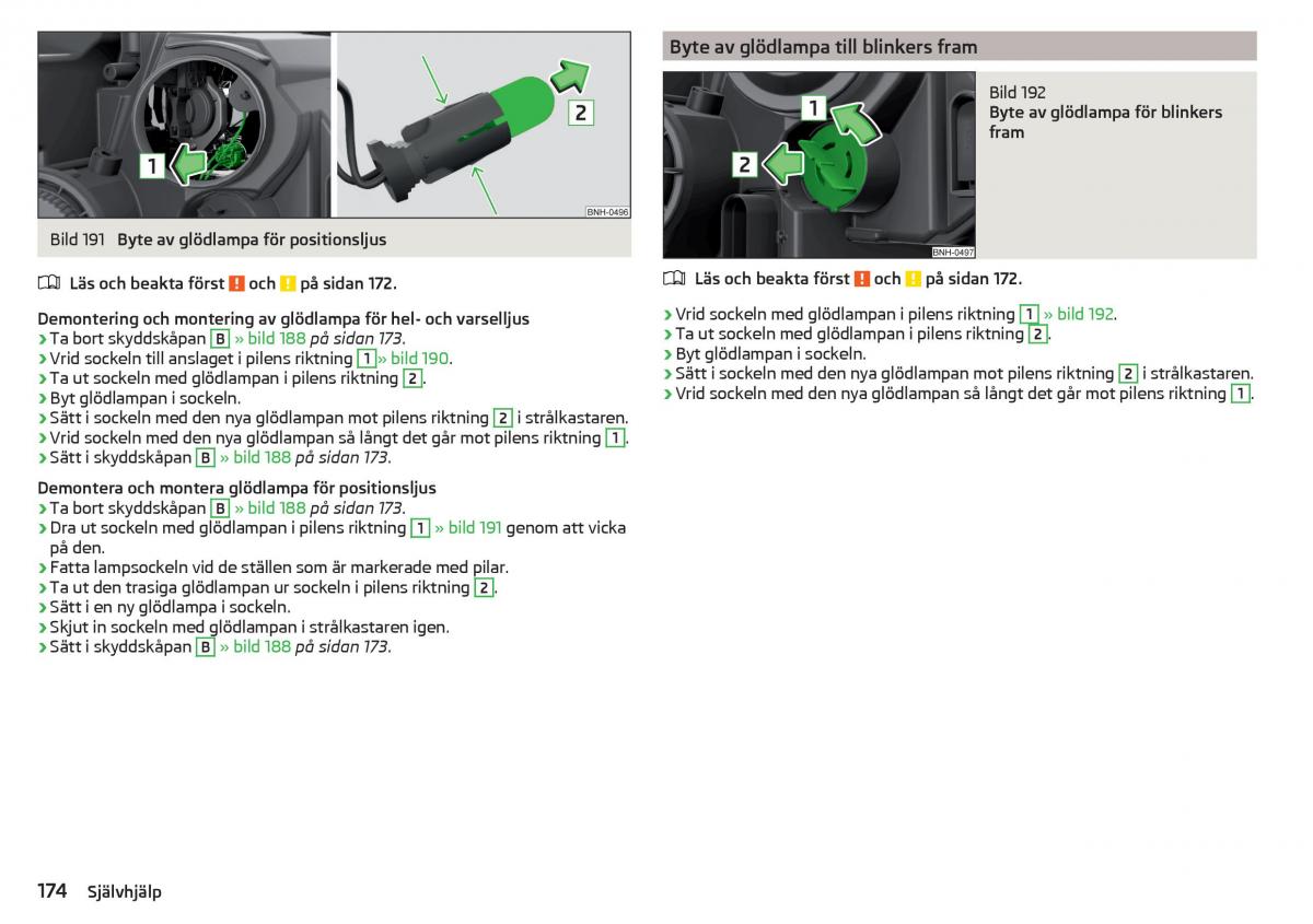 Skoda Rapid instruktionsbok / page 176