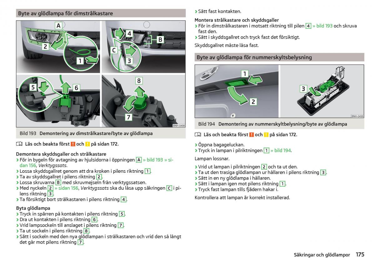 Skoda Rapid instruktionsbok / page 177