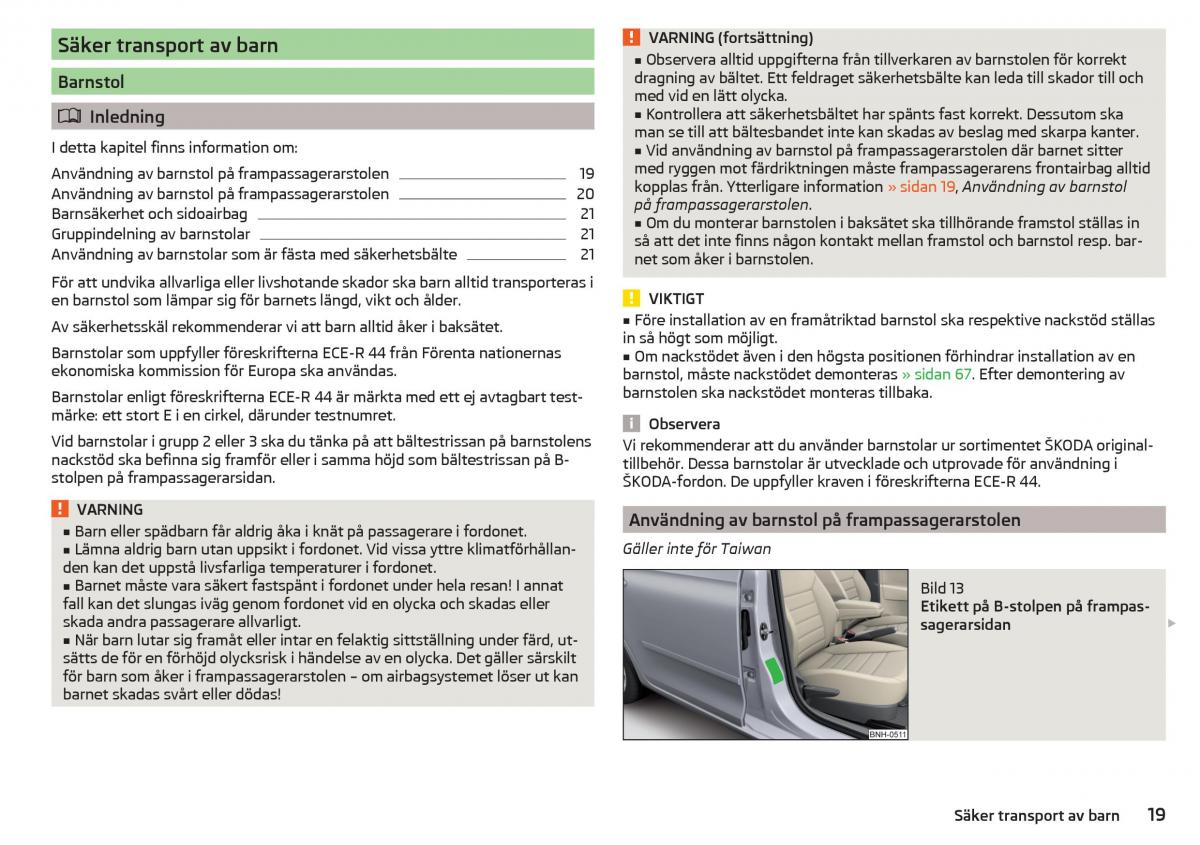 Skoda Rapid instruktionsbok / page 21