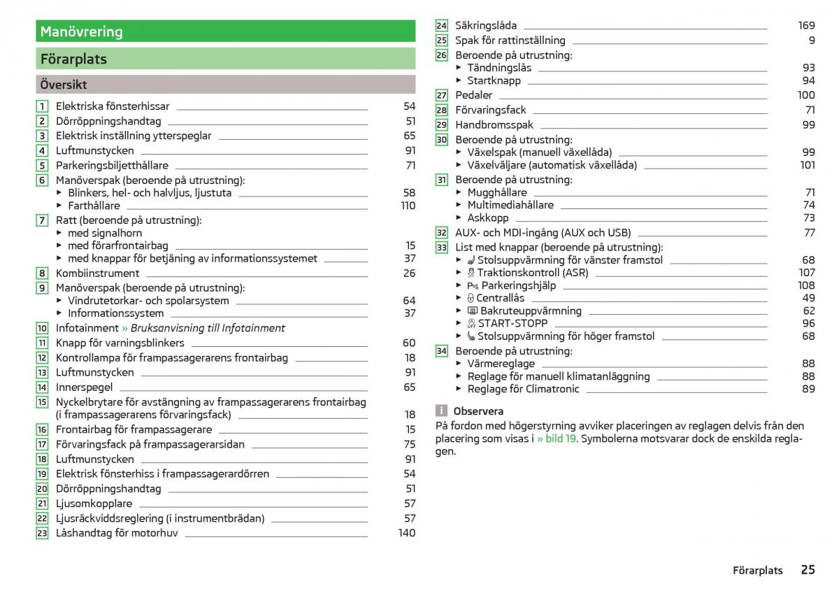 Skoda Rapid instruktionsbok / page 27