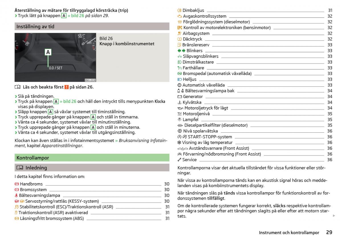 Skoda Rapid instruktionsbok / page 31