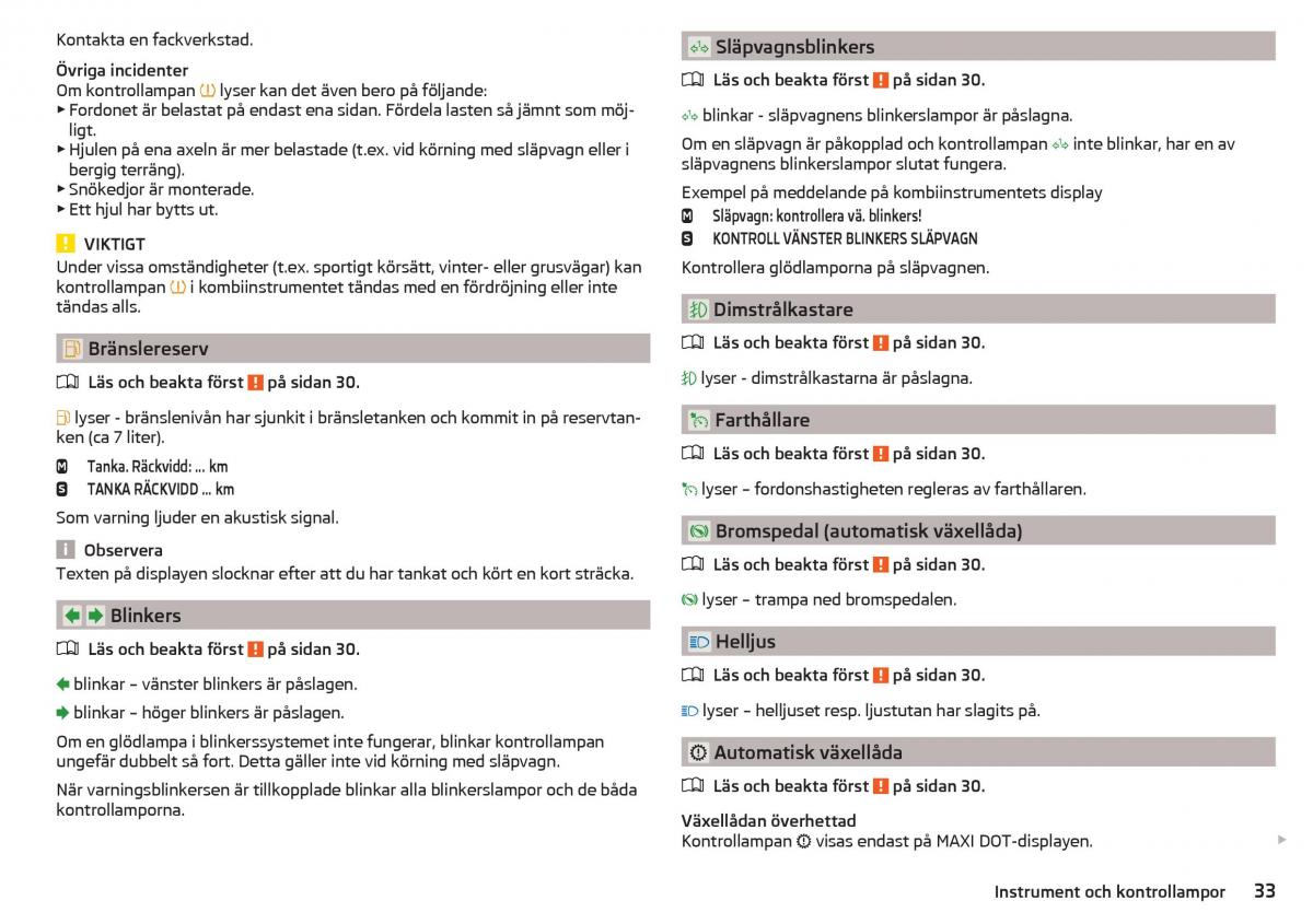 Skoda Rapid instruktionsbok / page 35