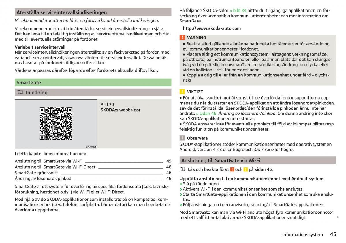 Skoda Rapid instruktionsbok / page 47