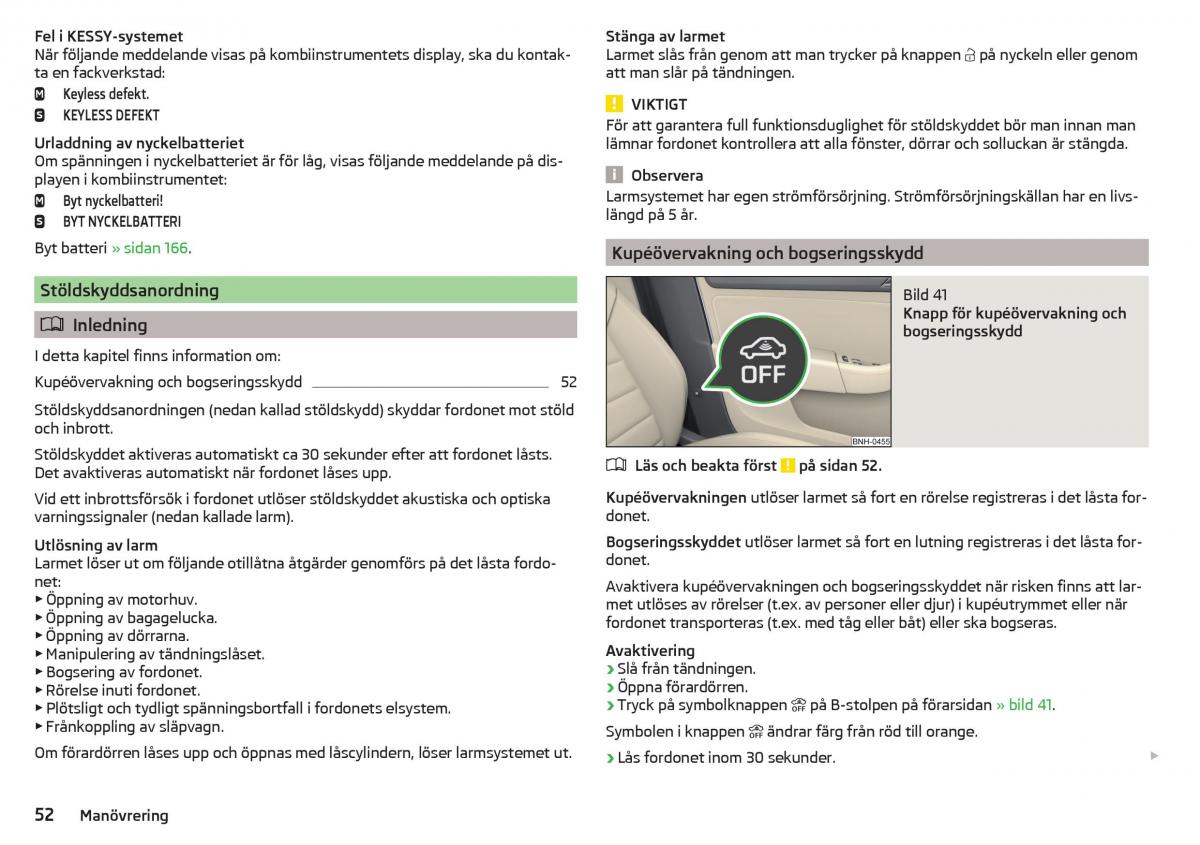 Skoda Rapid instruktionsbok / page 54