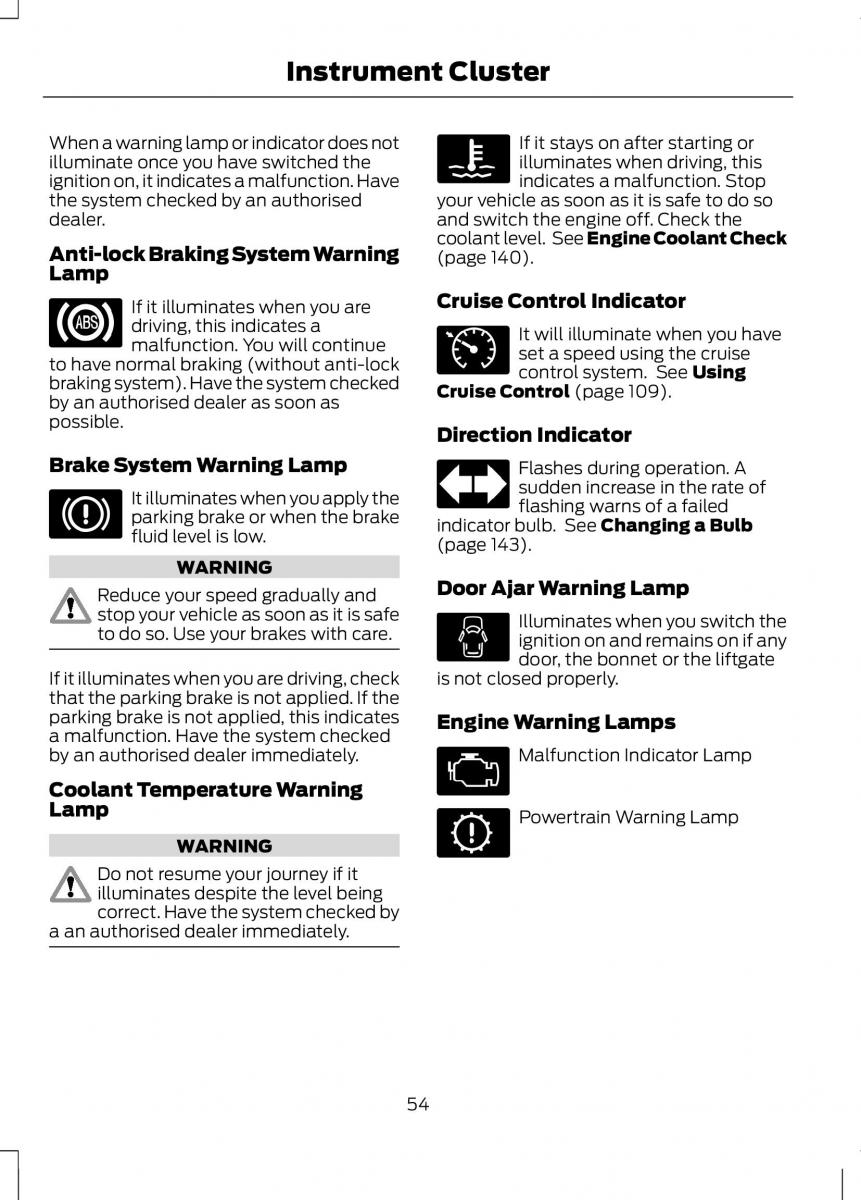 Ford B Max owners manual / page 56