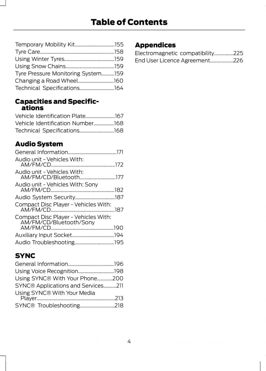 Ford B Max owners manual / page 6