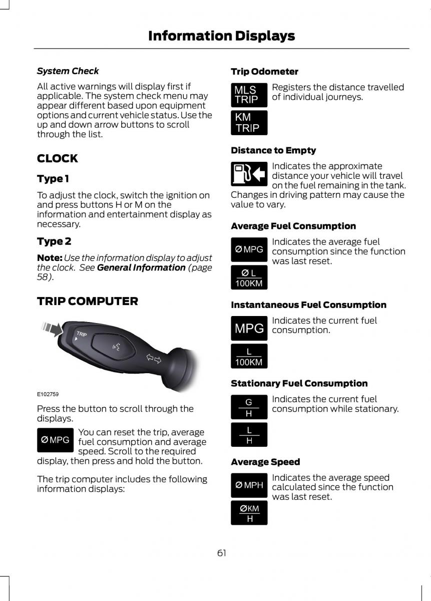 Ford B Max owners manual / page 63