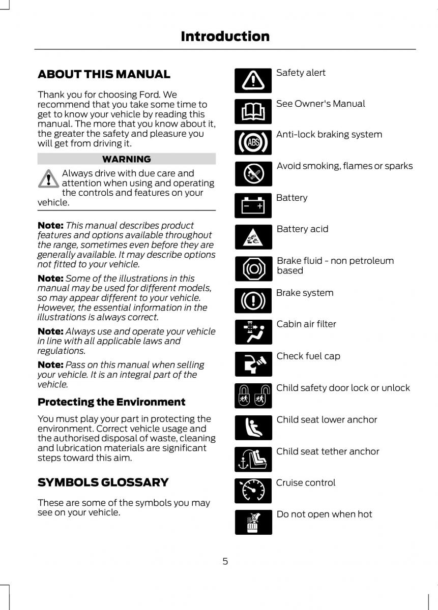 Ford B Max owners manual / page 7