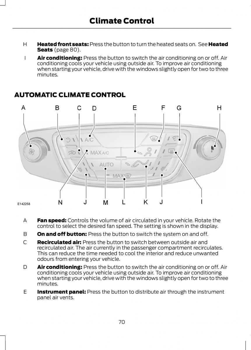 Ford B Max owners manual / page 72