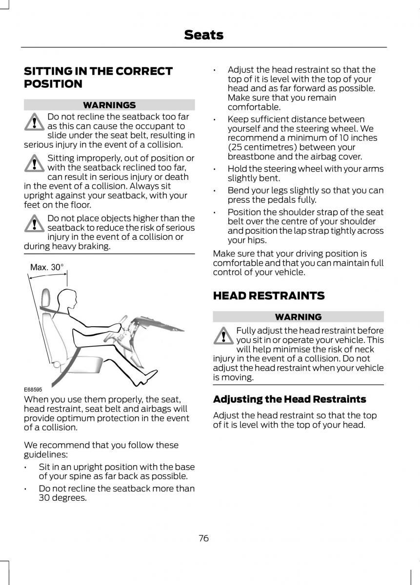 Ford B Max owners manual / page 78