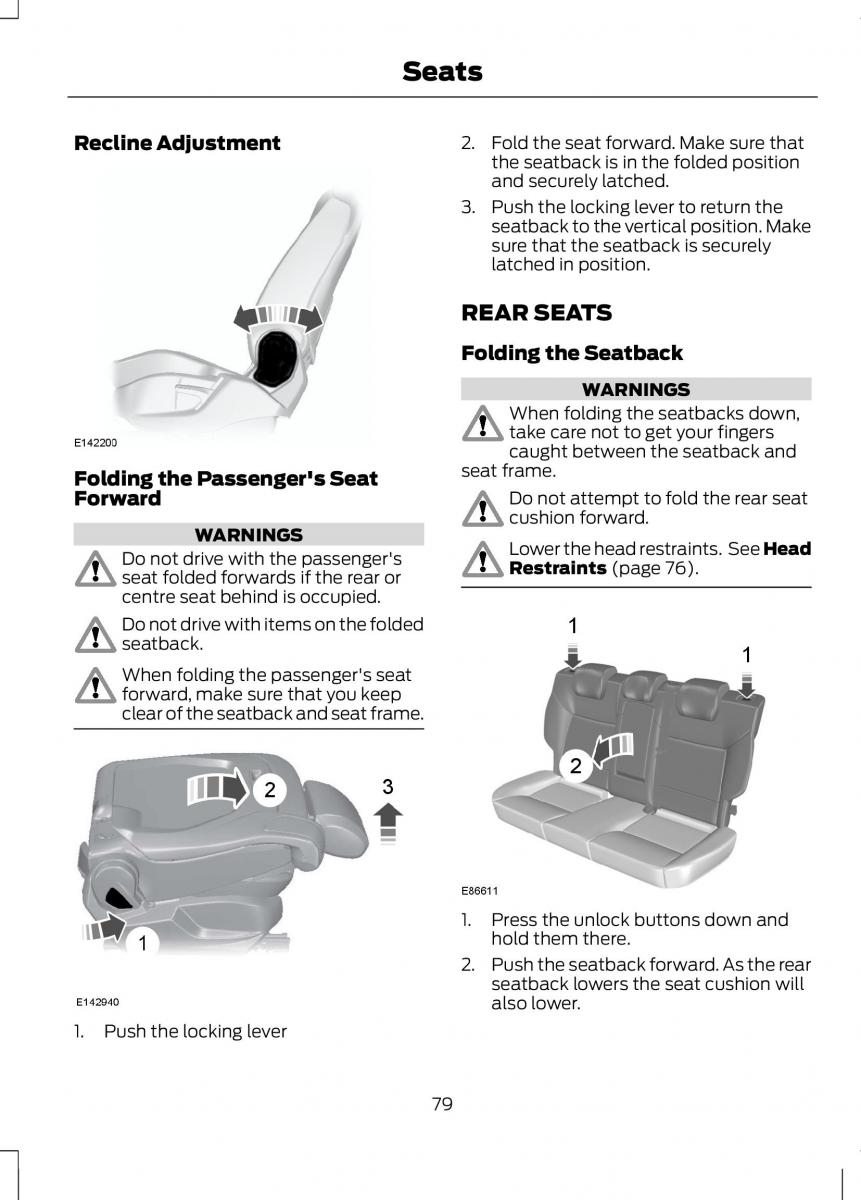 Ford B Max owners manual / page 81