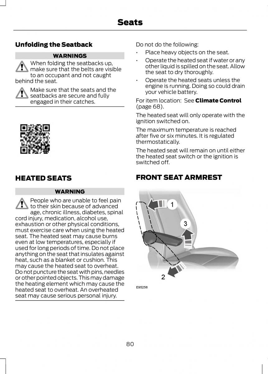 Ford B Max owners manual / page 82