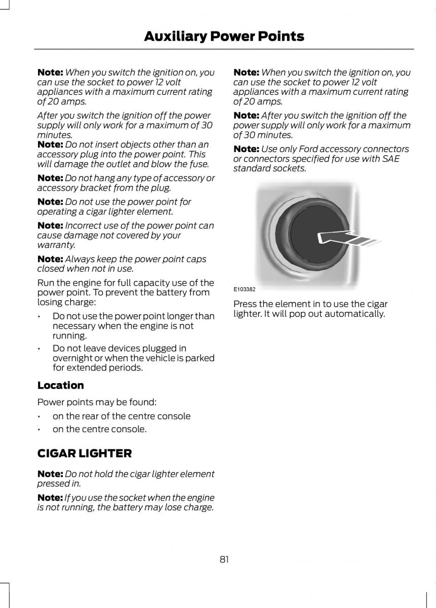 Ford B Max owners manual / page 83