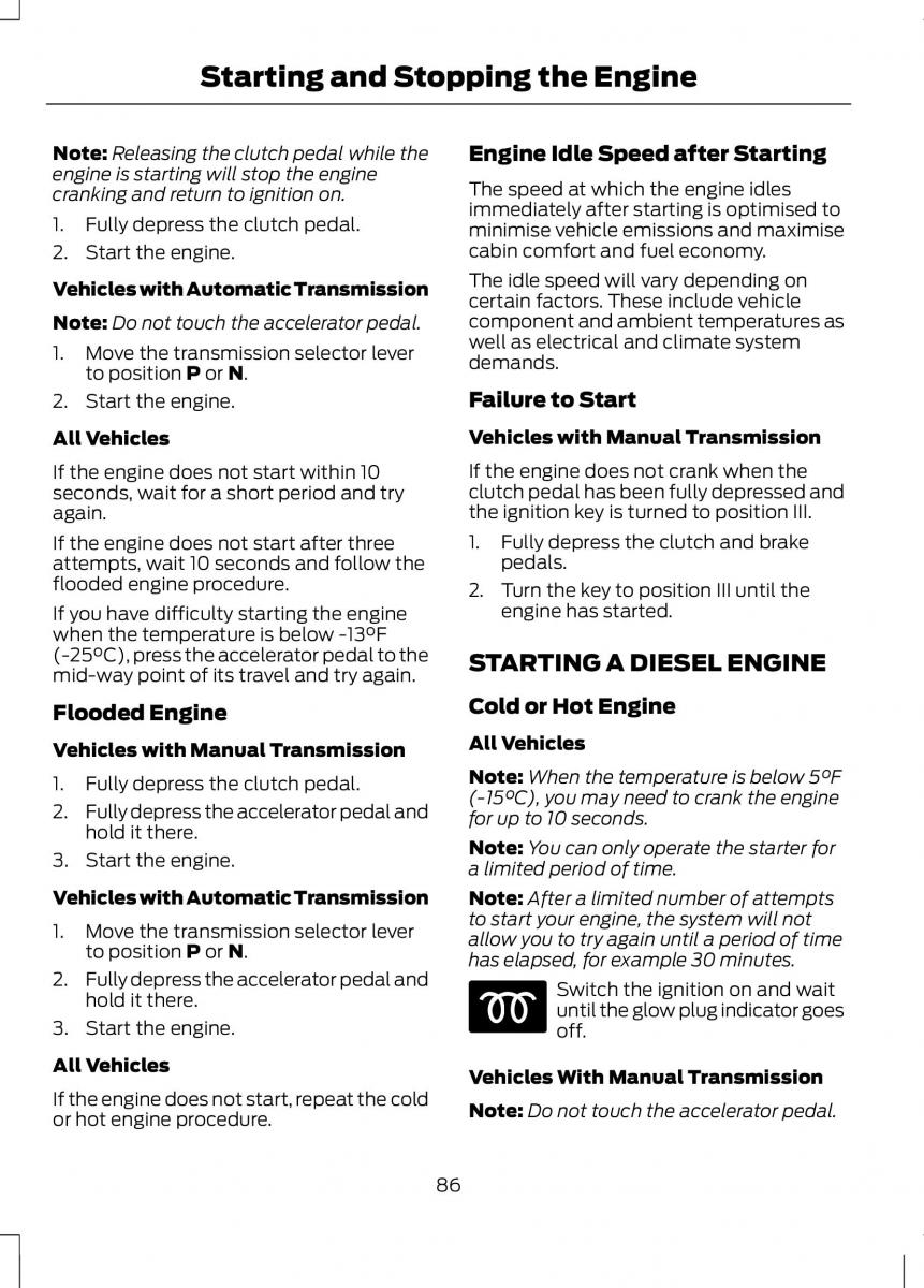 Ford B Max owners manual / page 88