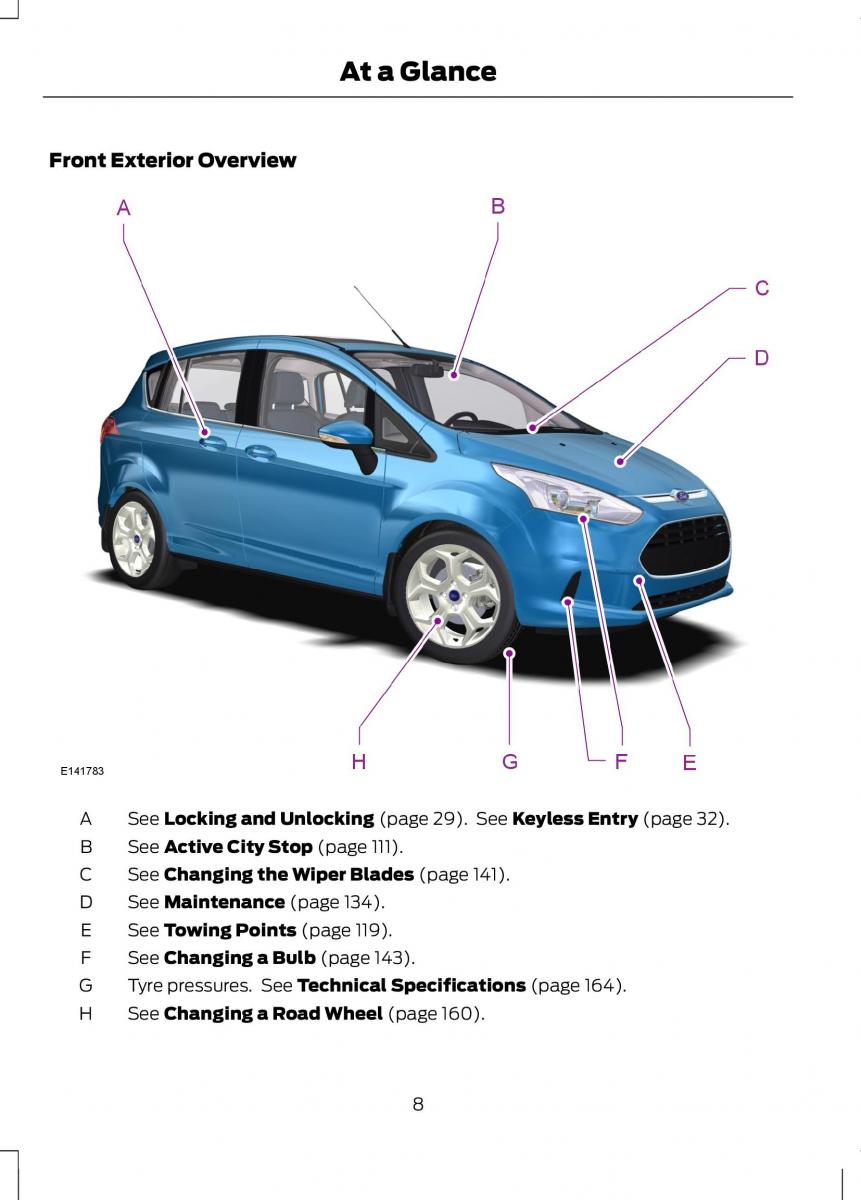 Ford B Max owners manual / page 10