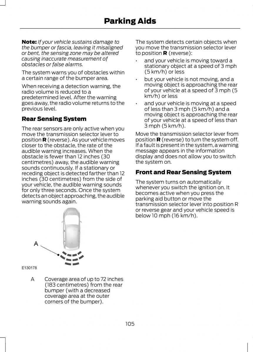 Ford B Max owners manual / page 107