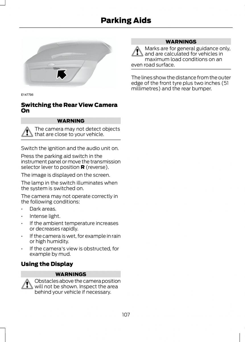 Ford B Max owners manual / page 109