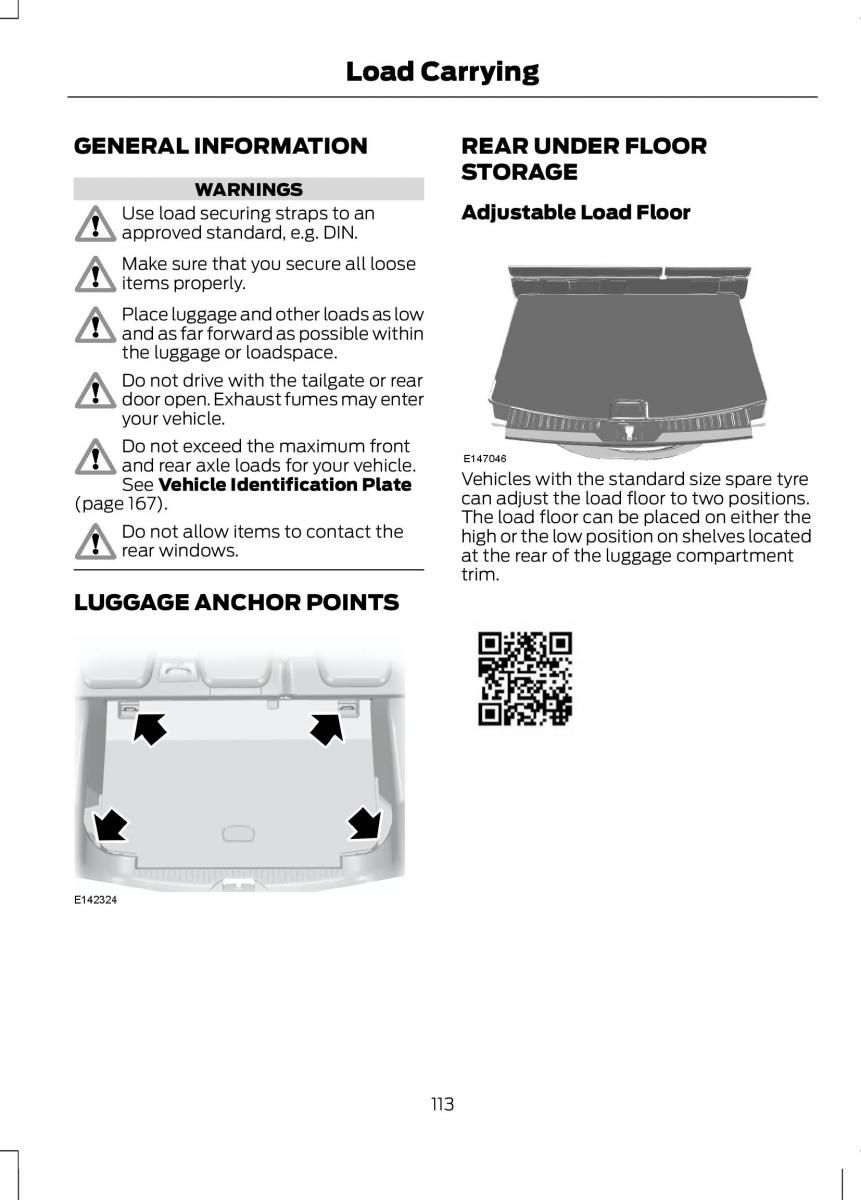 Ford B Max owners manual / page 115