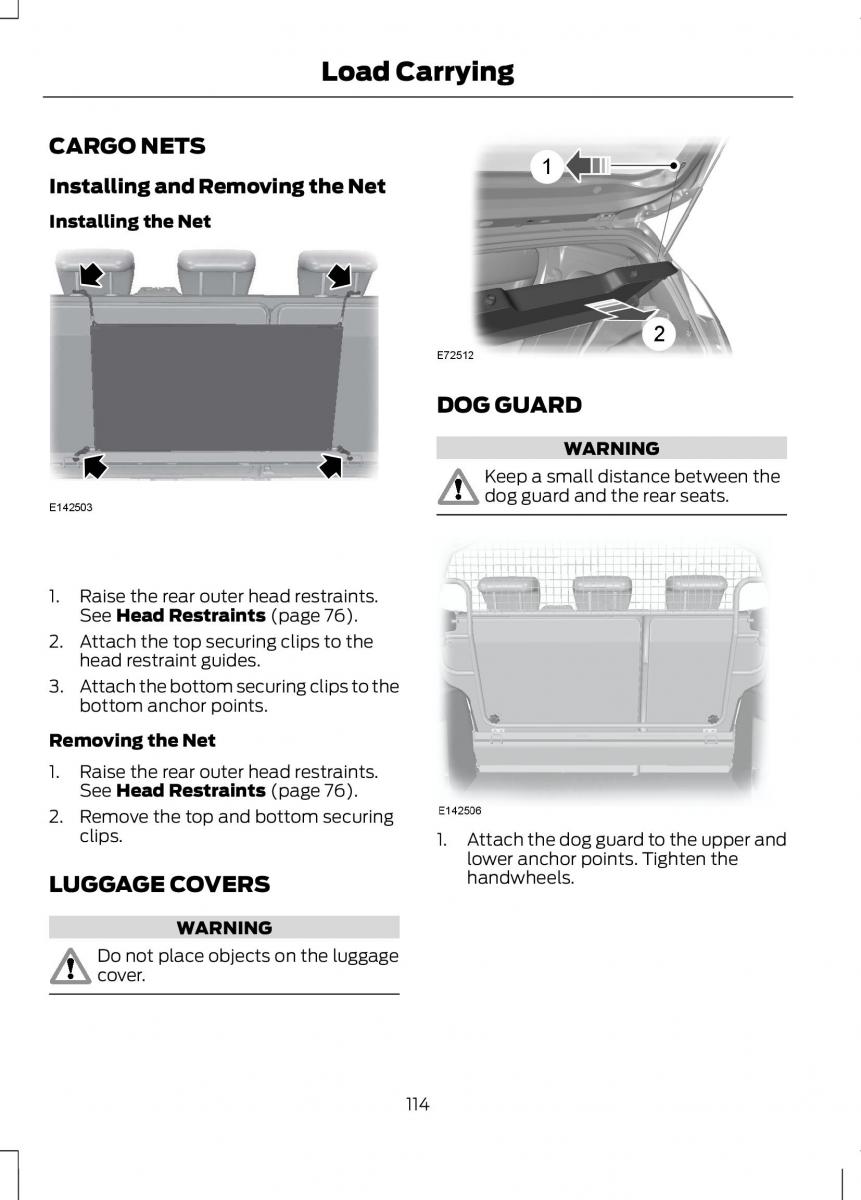 Ford B Max owners manual / page 116