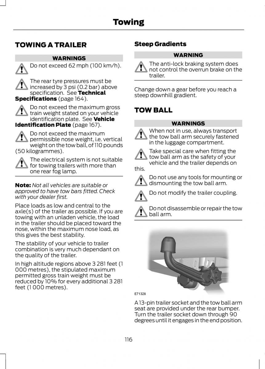 Ford B Max owners manual / page 118