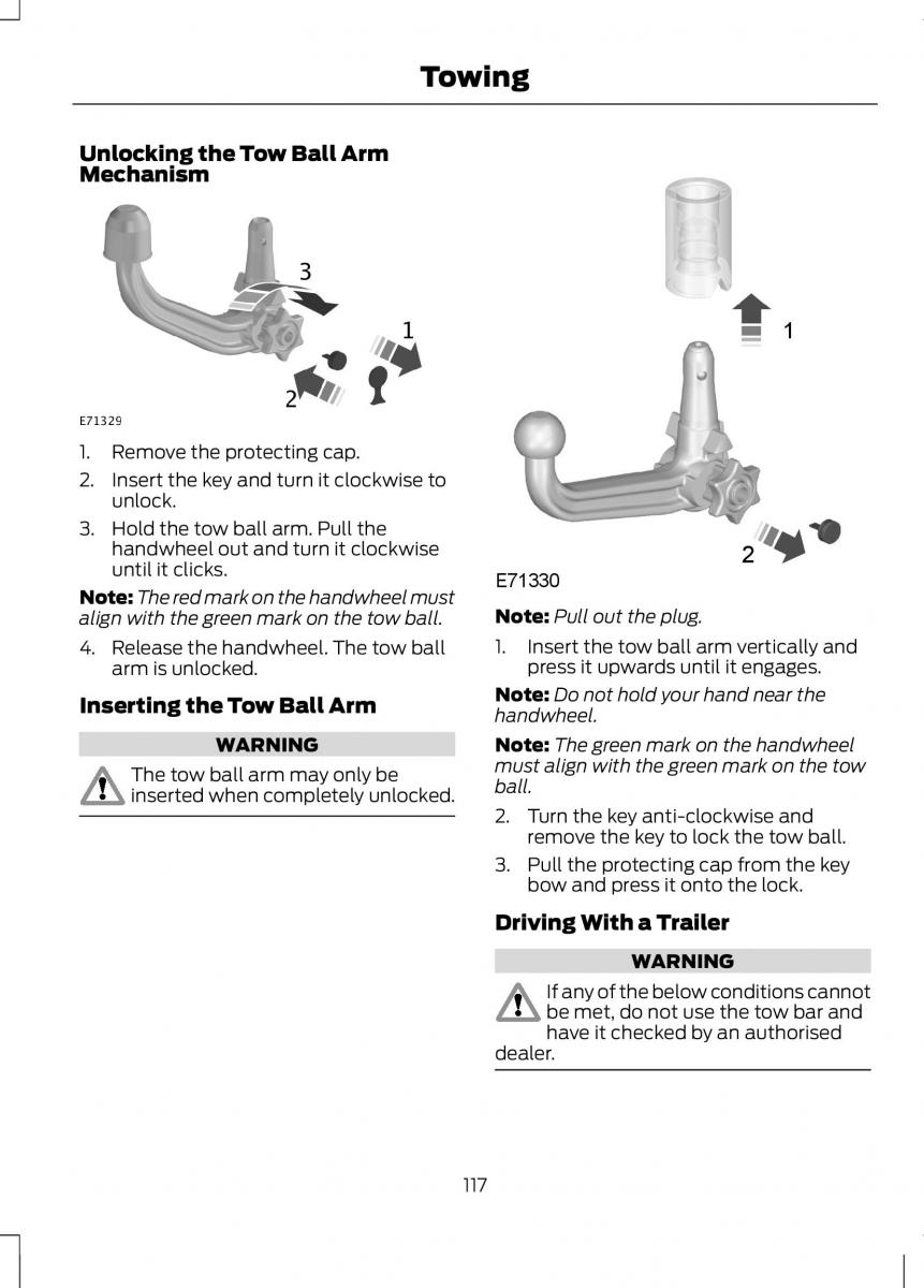 Ford B Max owners manual / page 119