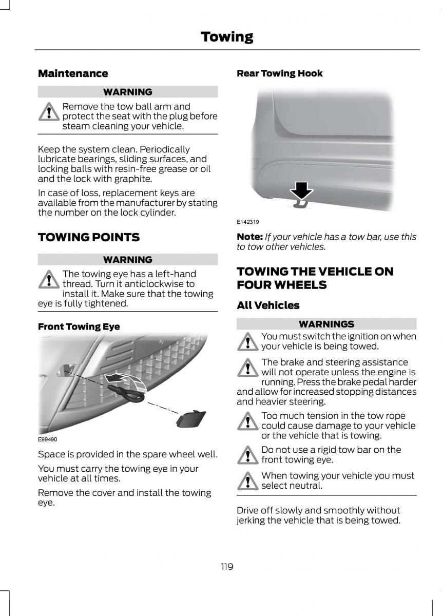 Ford B Max owners manual / page 121