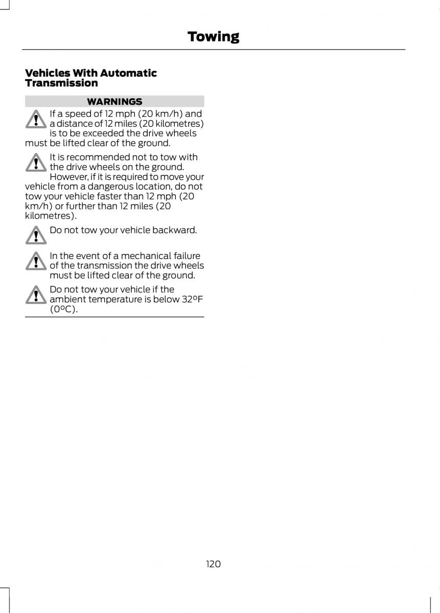 Ford B Max owners manual / page 122