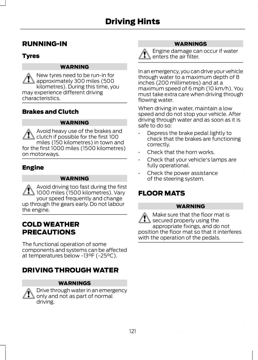 Ford B Max owners manual / page 123