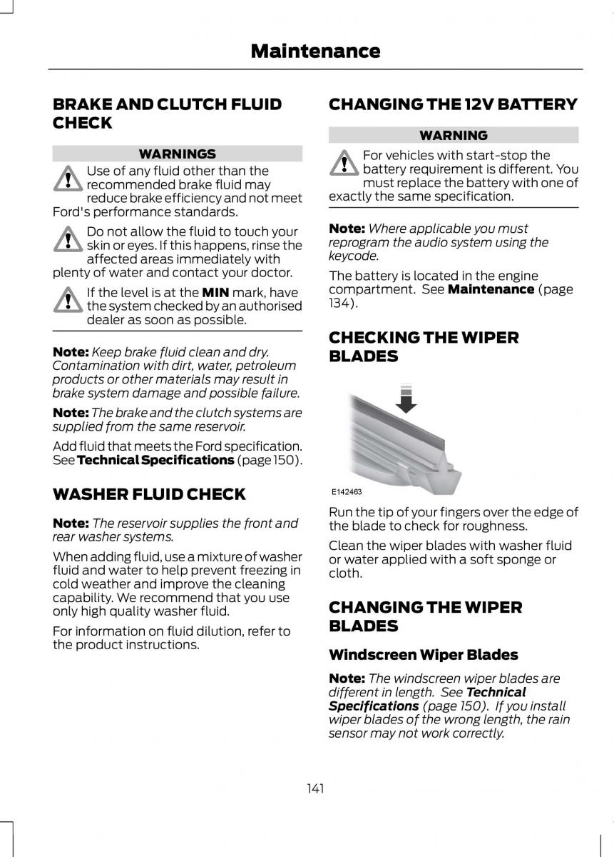 Ford B Max owners manual / page 143