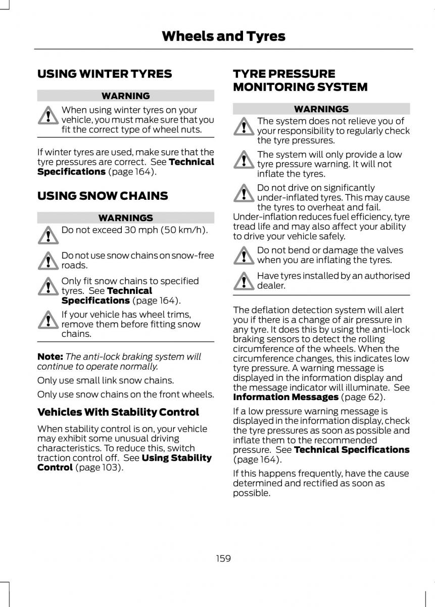 Ford B Max owners manual / page 161