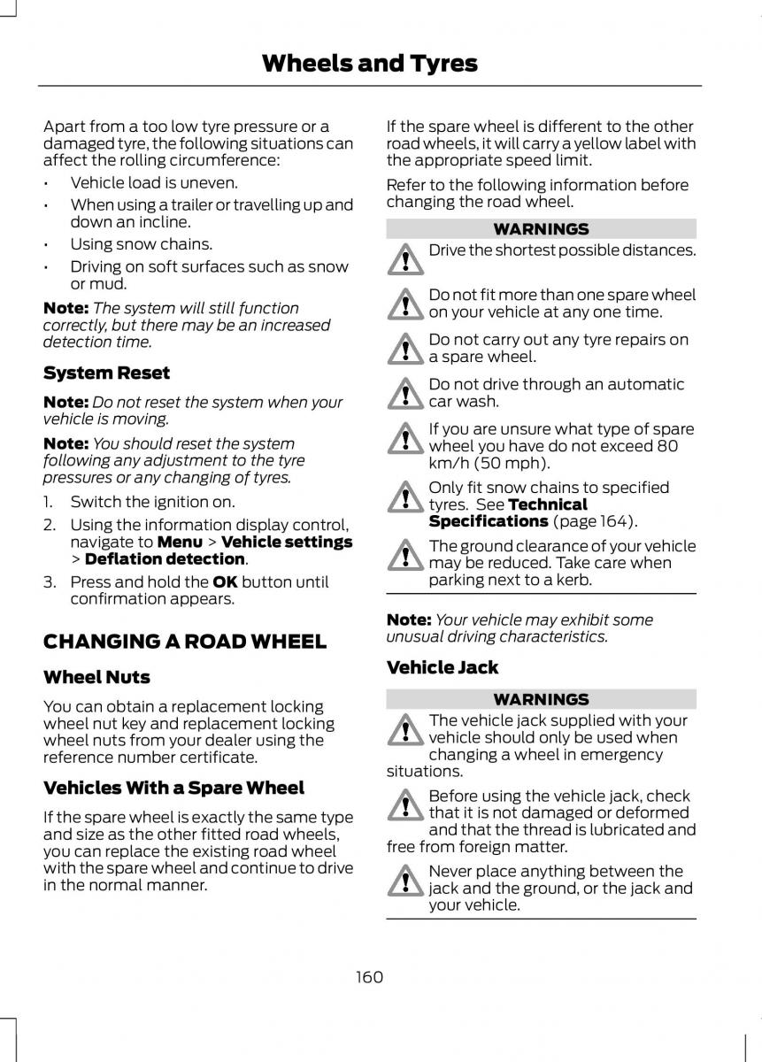 Ford B Max owners manual / page 162