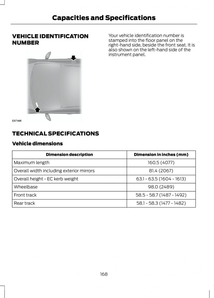 Ford B Max owners manual / page 170