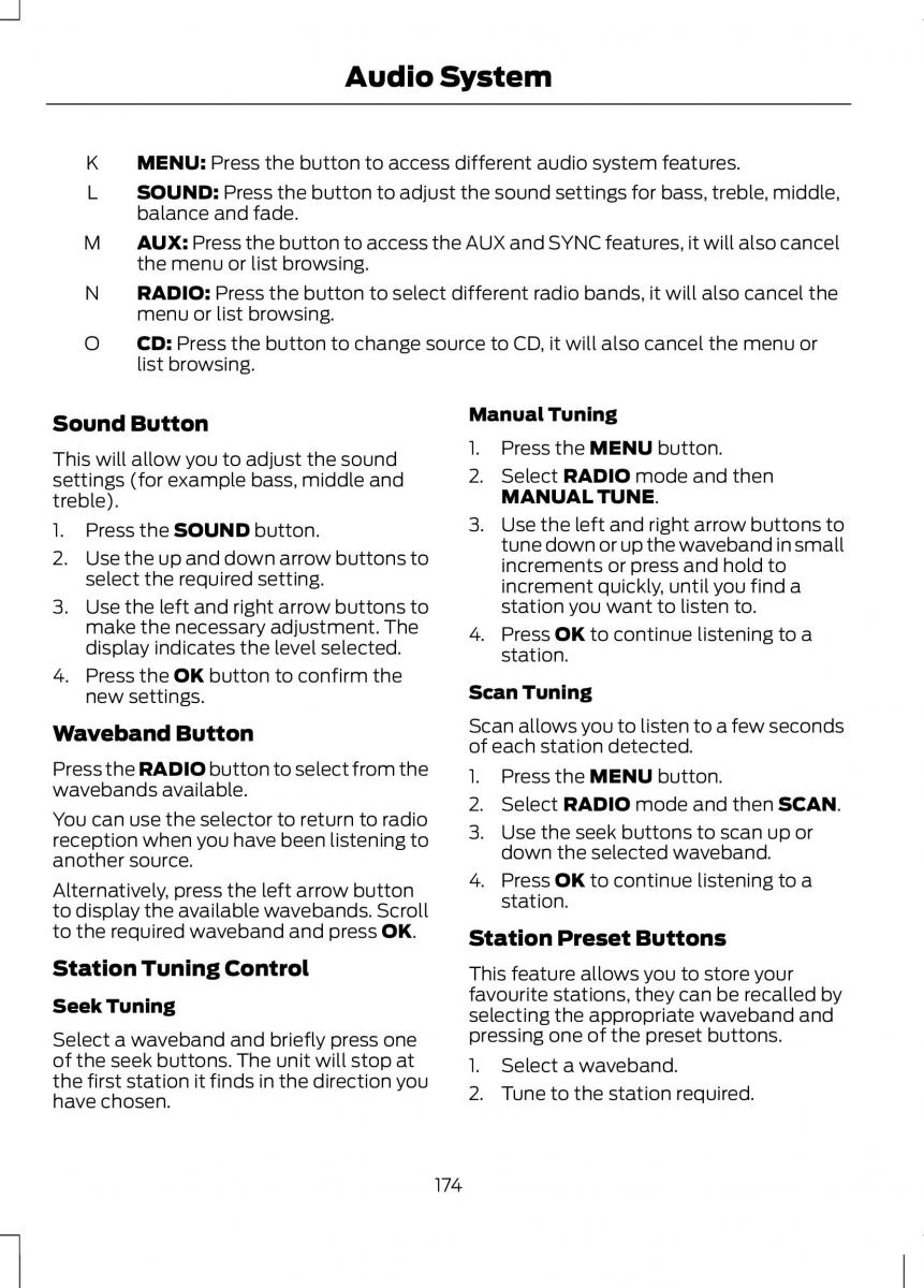 Ford B Max owners manual / page 176