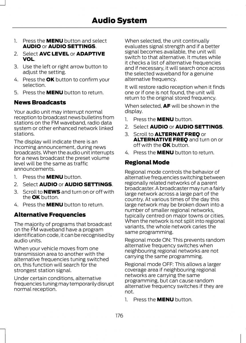 Ford B Max owners manual / page 178