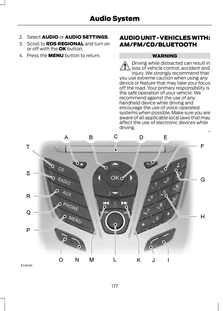 Ford B Max owners manual / page 179