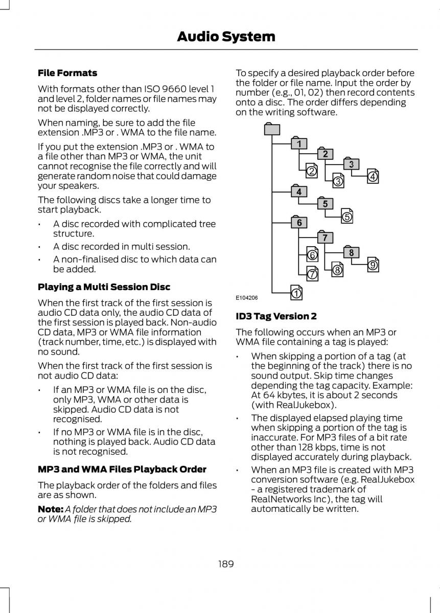 Ford B Max owners manual / page 191