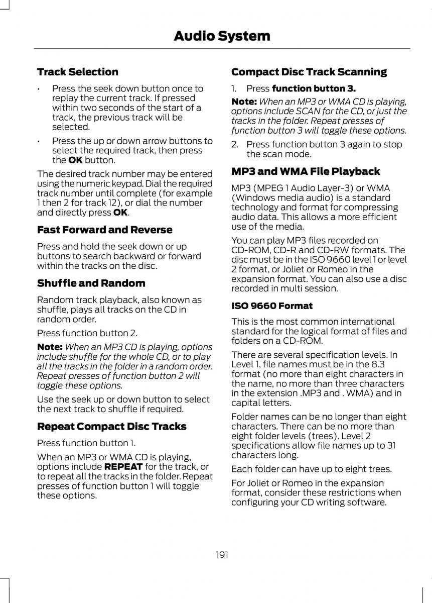 Ford B Max owners manual / page 193